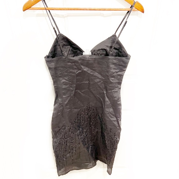 Naf Naf Black Slip Dress Sequin - Picture 4 of 8